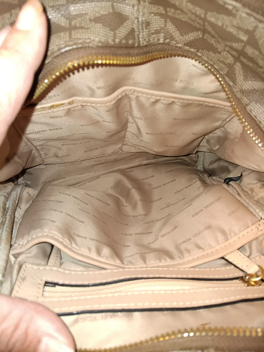 Michael Kors Brown Logo Mid Mini Backpack with Gold Hardware